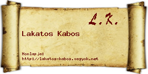 Lakatos Kabos névjegykártya
