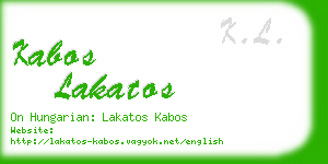 kabos lakatos business card